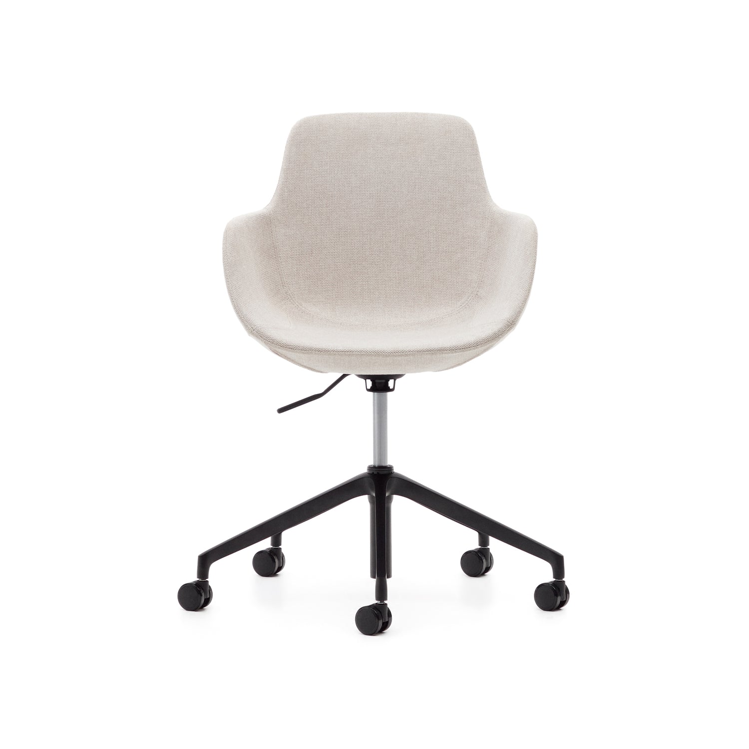 Tissiana Schreibtischstuhl in Beige und Aluminium mit mattschwarzer Oberfläche - ZEN ZONE Furniture