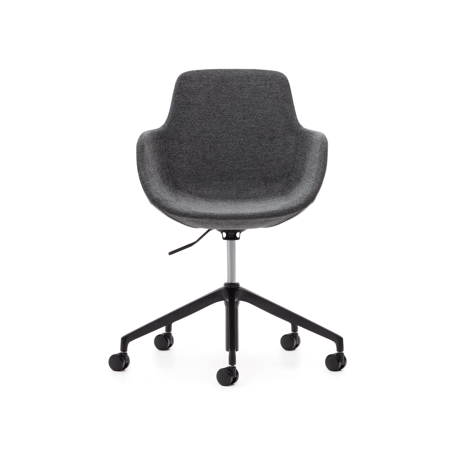 Tissiana Schreibtischstuhl Dunkelgrau und Aluminium mit mattschwarzer Oberfläche - ZEN ZONE Furniture