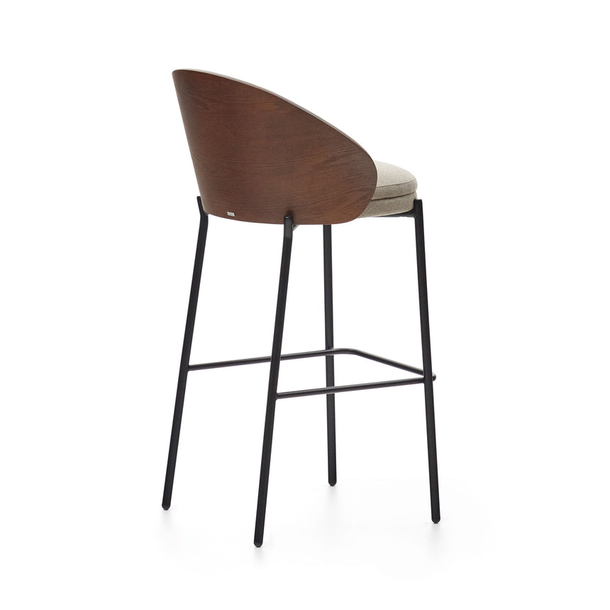 Eamy Hocker braun Eschenfurnier mit Wenge-Finish Höhe 77 cm - ZEN ZONE Furniture