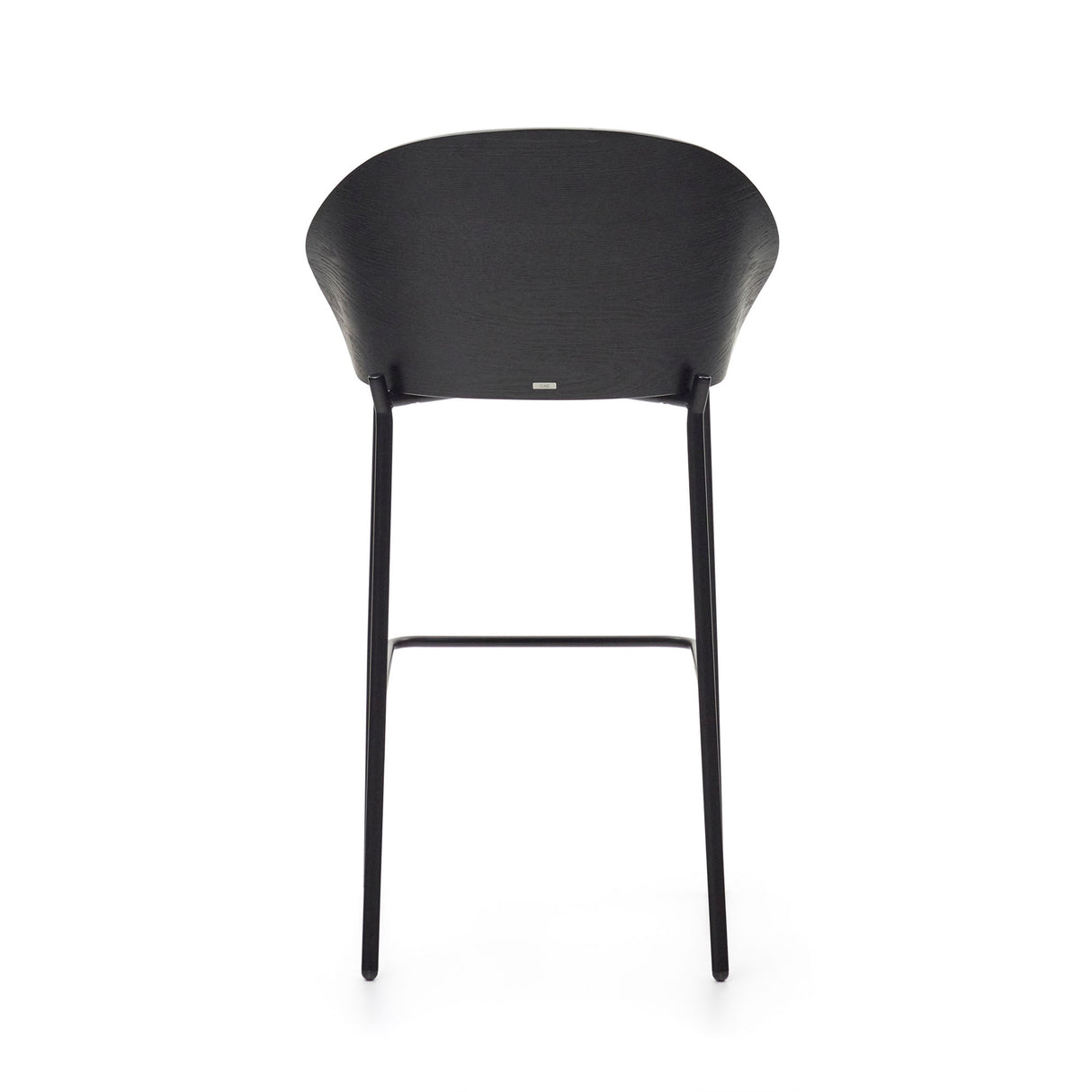 Eamy Hocker hellgrau Eschenfurnier mit schwarzem Finish und Metall in Schwarz Höhe 77 cm - ZEN ZONE Furniture