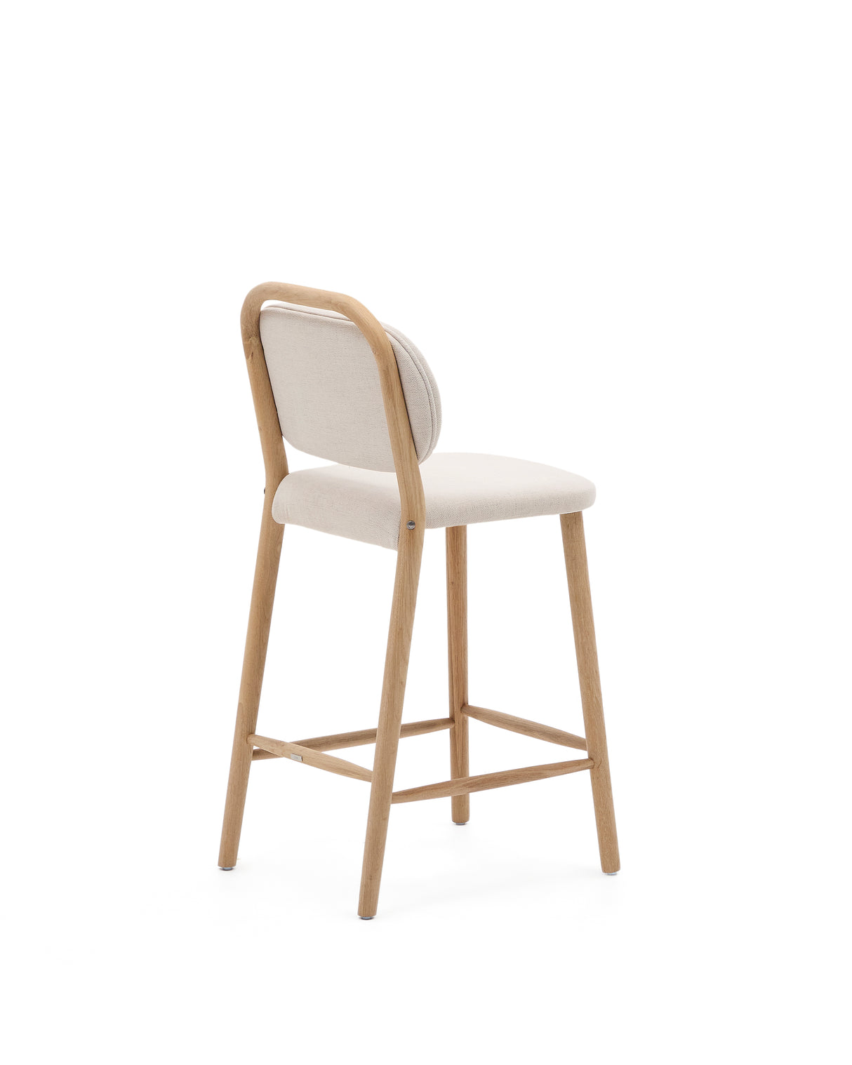 Helda SHocker aus beiger Chenille und massivem Eichenholz FSC Mix Credit 65 cm - ZEN ZONE Furniture