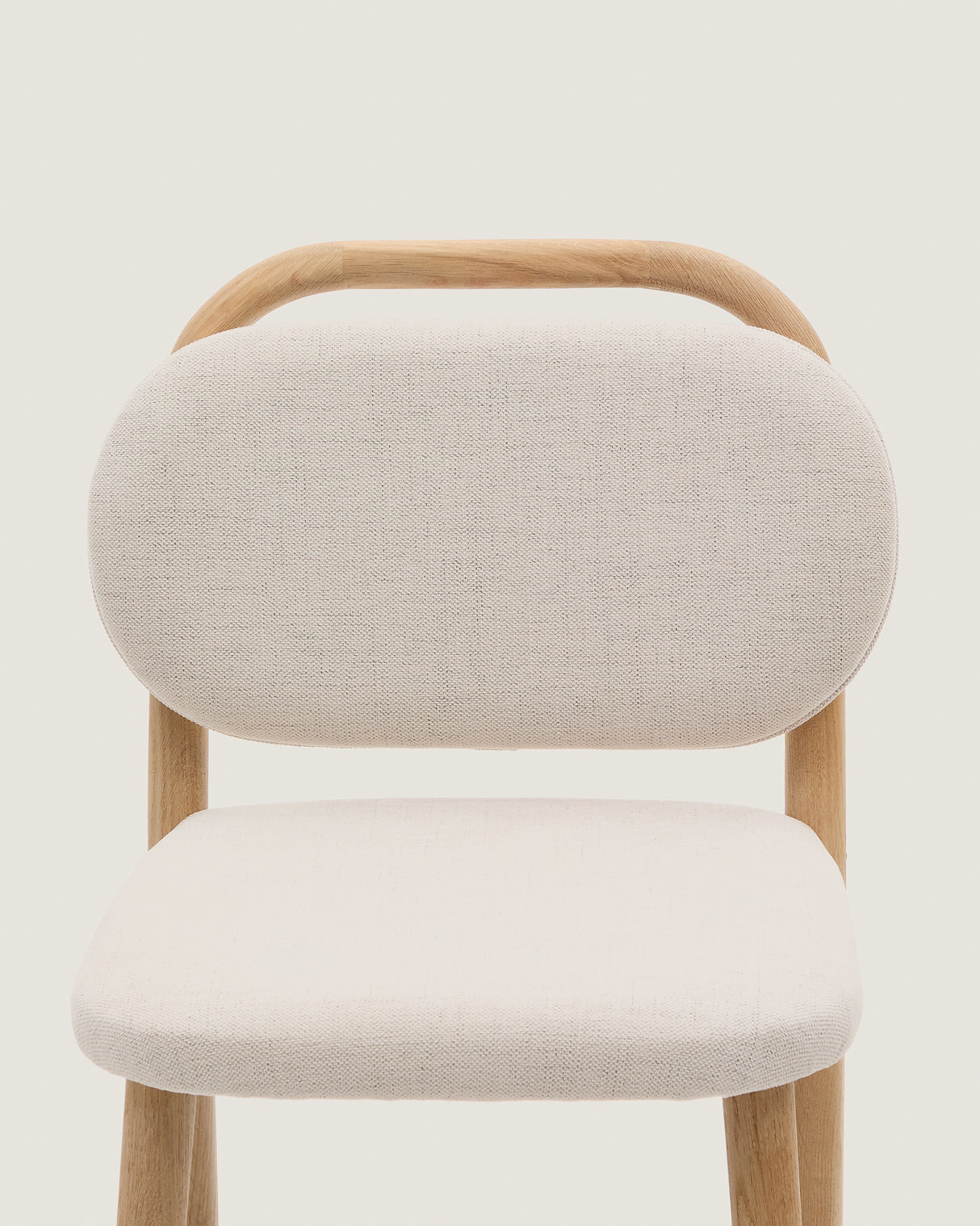 Helda SHocker aus beiger Chenille und massivem Eichenholz FSC Mix Credit 65 cm - ZEN ZONE Furniture