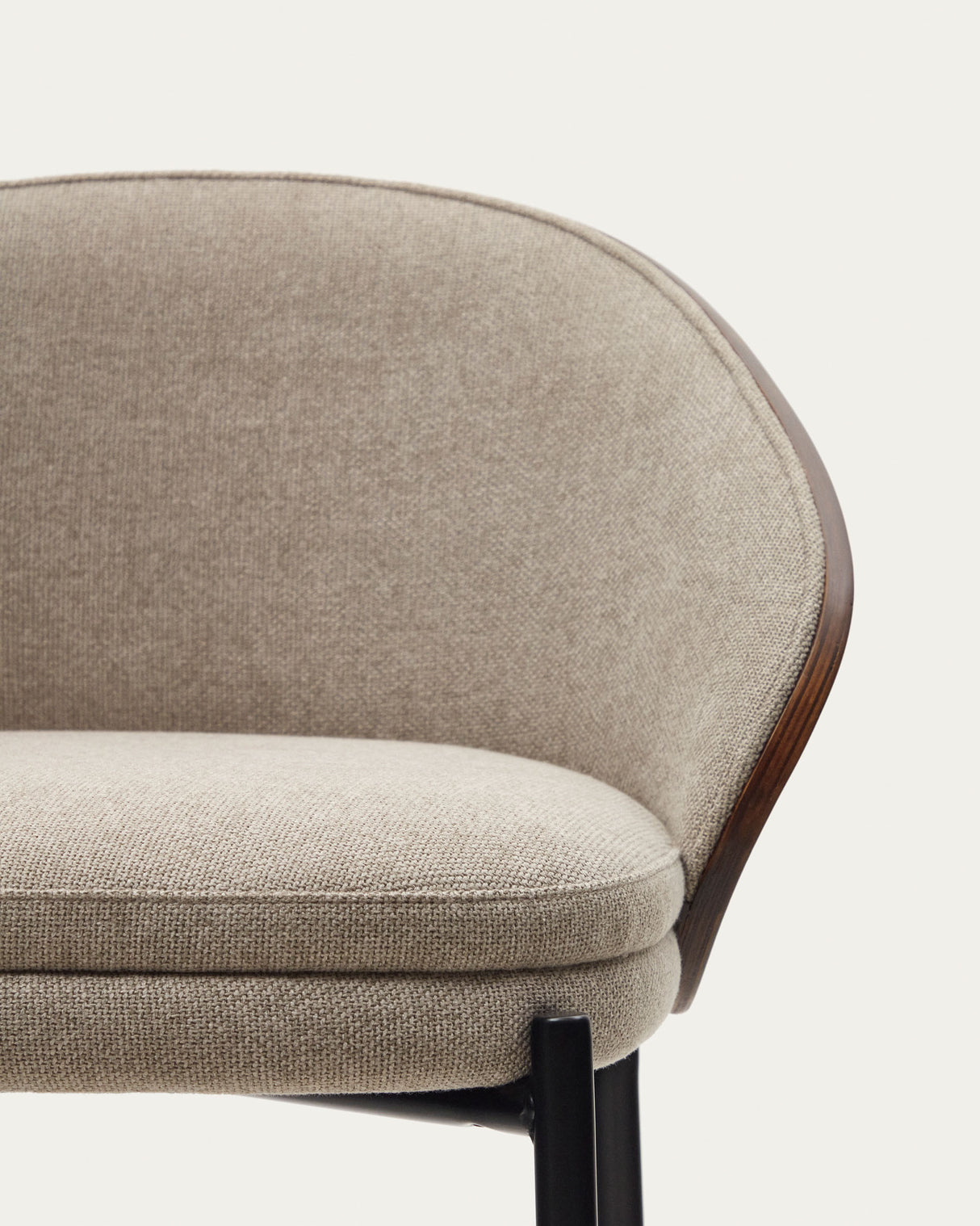 Eamy Hocker braun Eschenfurnier mit Wenge-Finish und Metall in Schwarz Höhe 65 cm - ZEN ZONE Furniture