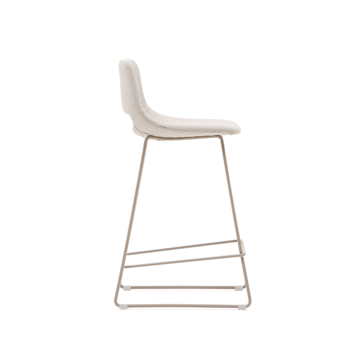 Zahara Hocker beige und Stahl mit beigem Finish 65 cm - ZEN ZONE Furniture