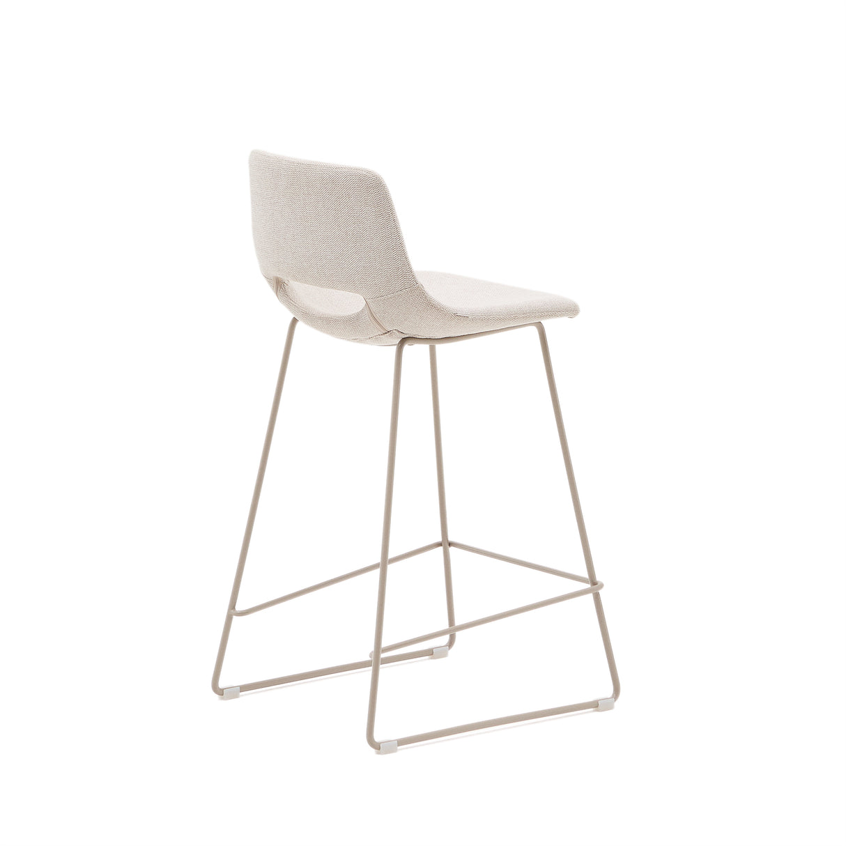 Zahara Hocker beige und Stahl mit beigem Finish 65 cm - ZEN ZONE Furniture