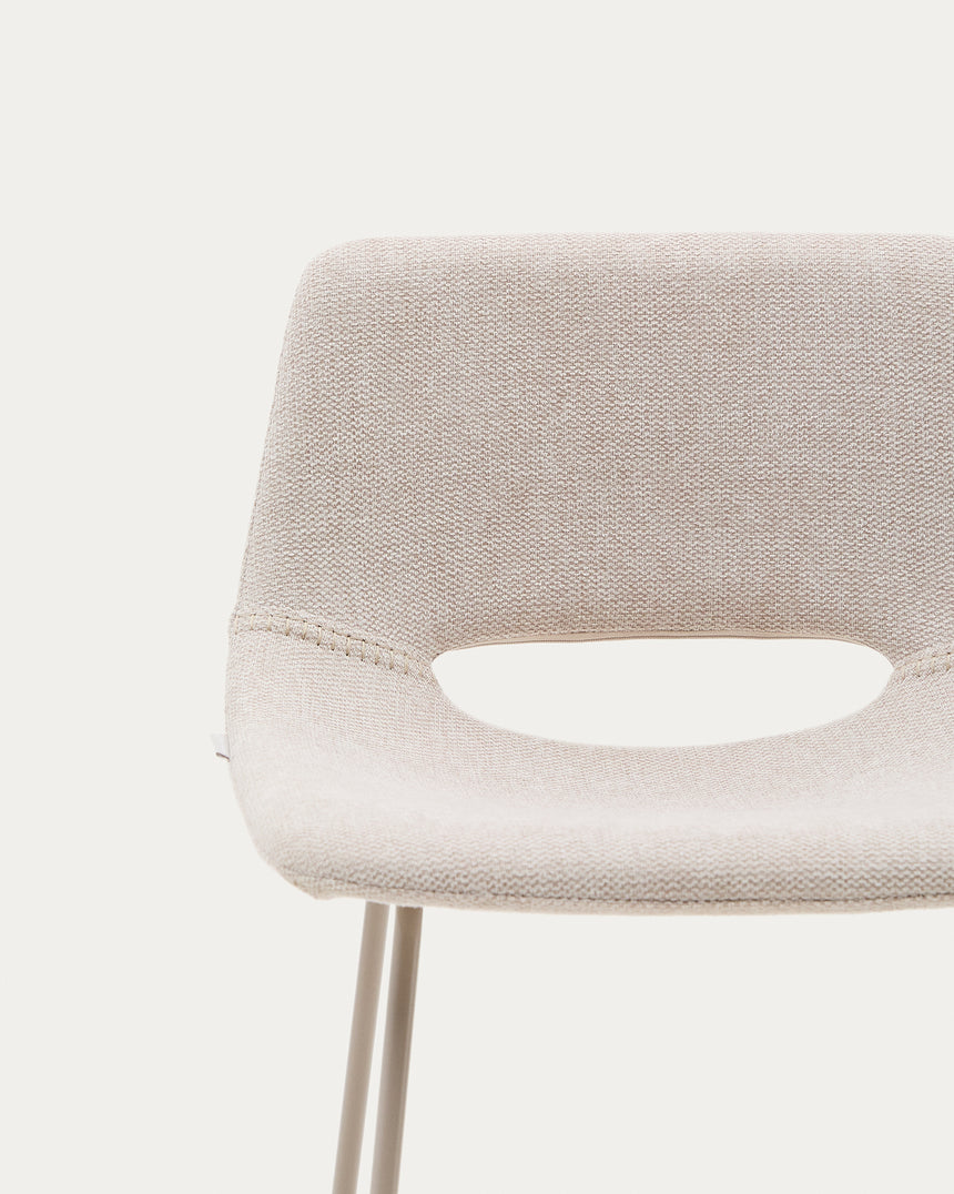 Zahara Hocker beige und Stahl mit beigem Finish 65 cm - ZEN ZONE Furniture