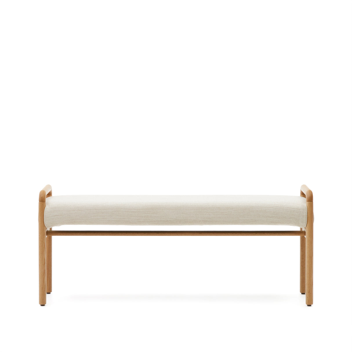 Macaret Polsterbank abnehmbarer Bezug massives Eichenholz Finish natur 120 cm FSC Mix Credit - ZEN ZONE Furniture