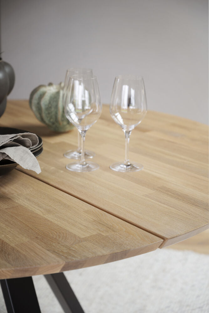 CARRADALE Esstisch Eiche/Schwarz 150x150x75cm - ZEN ZONE