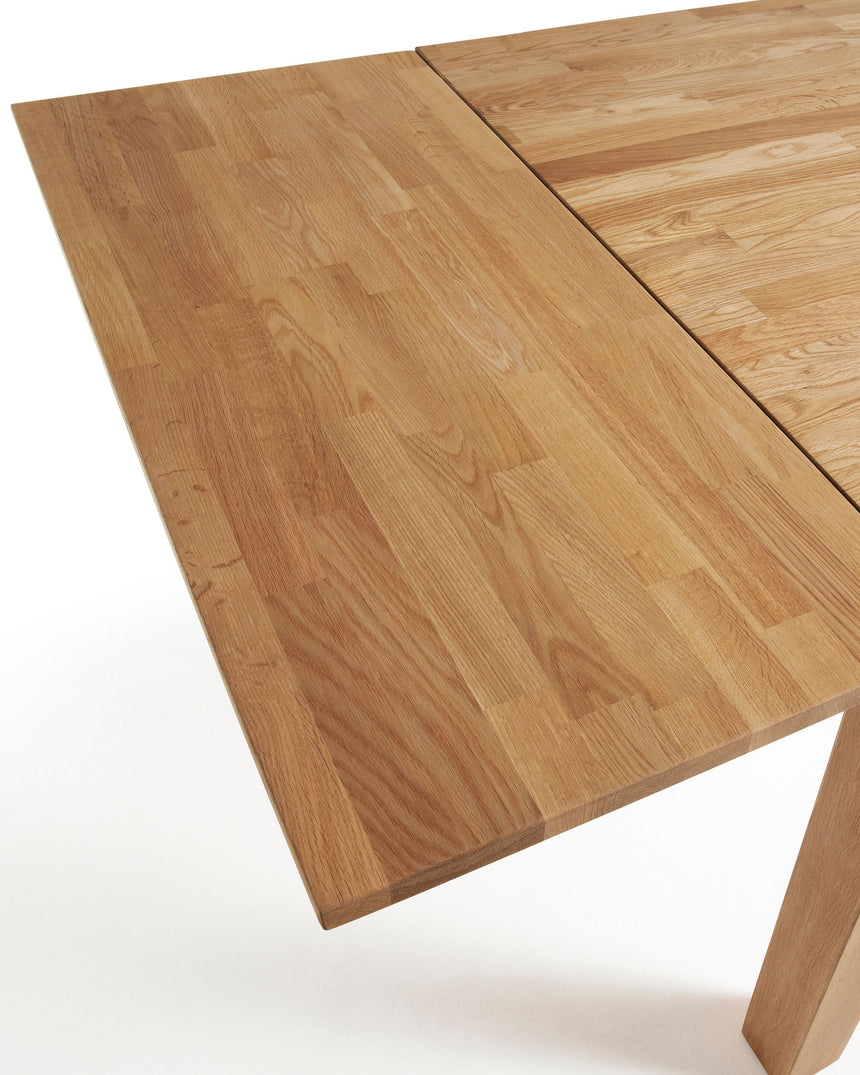 Isbel ausziehbarer Tisch 120 (200) x 75 cm aus massivem Eichenholz - ZEN ZONE Furniture