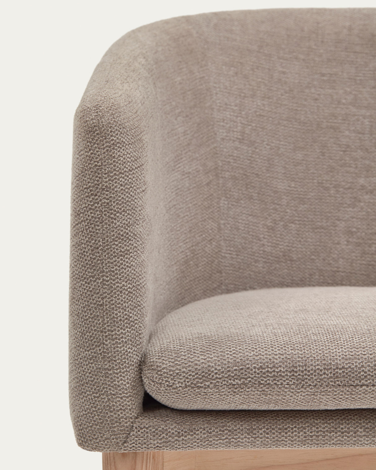 Harlan Stuhl aus brauner Chenille mit Beinen aus massiver Esche - ZEN ZONE Furniture