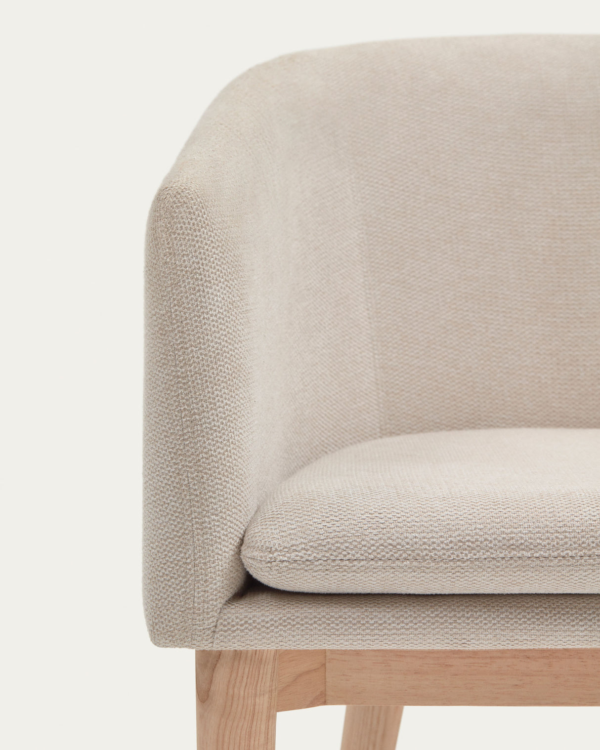 Harlan Stuhl aus beiger Chenille mit Beinen aus massiver Esche - ZEN ZONE Furniture