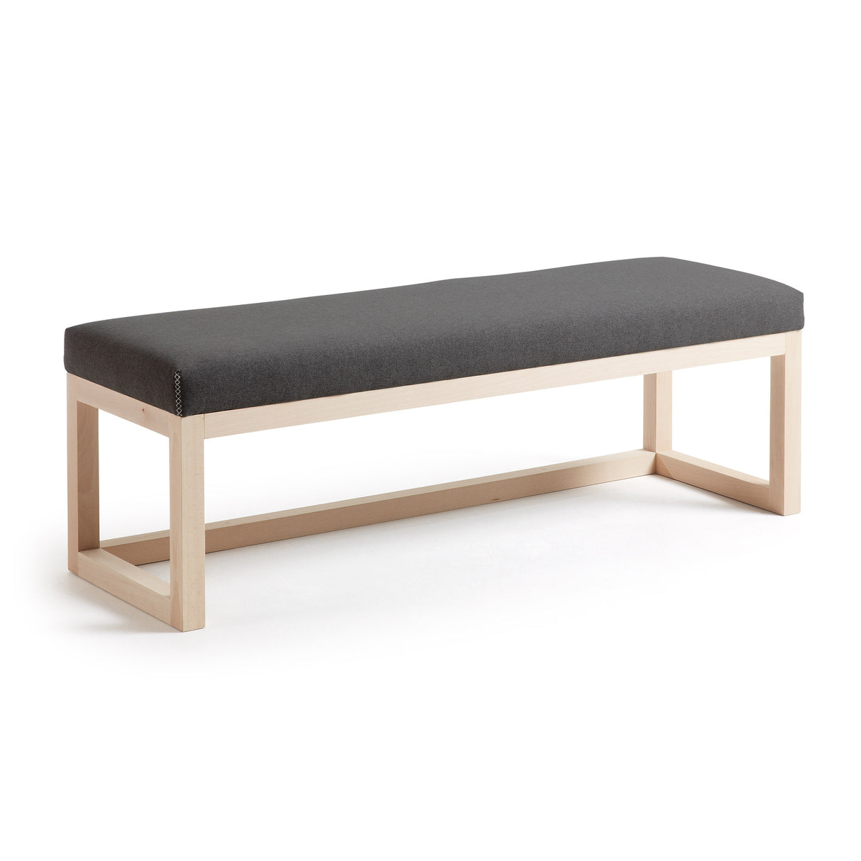 Polsterbank Loya in Schwarz aus massivem Buchenholz 128 cm - ZEN ZONE Furniture
