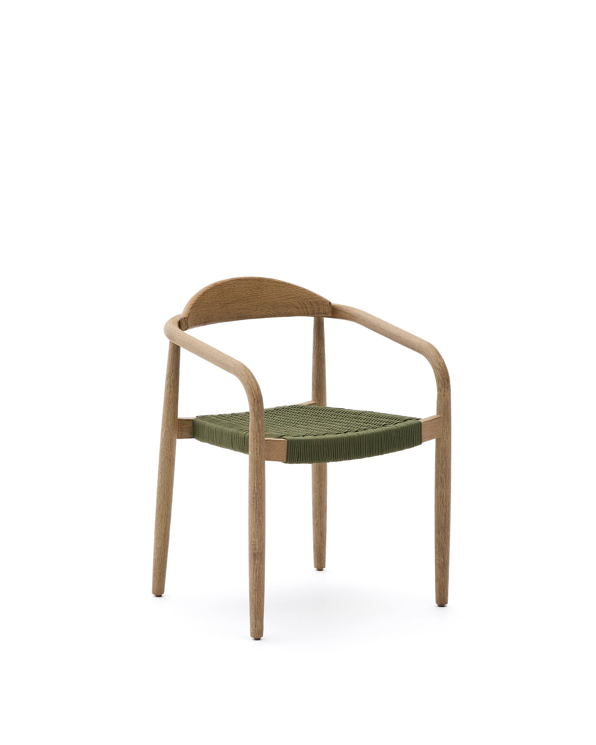 Stapelbarer Stuhl Nina aus massivem Akazienholz und grünem Seil FSC 100% - ZEN ZONE Furniture