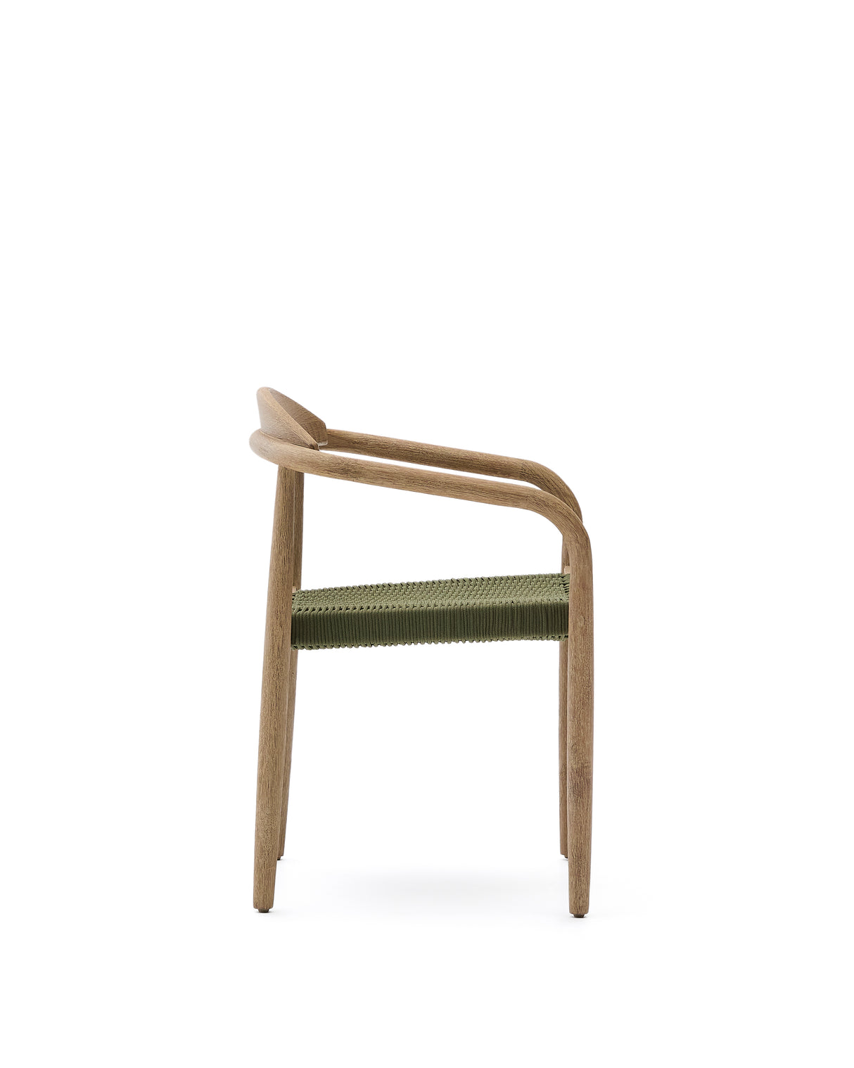 Stapelbarer Stuhl Nina aus massivem Akazienholz und grünem Seil FSC 100% - ZEN ZONE Furniture