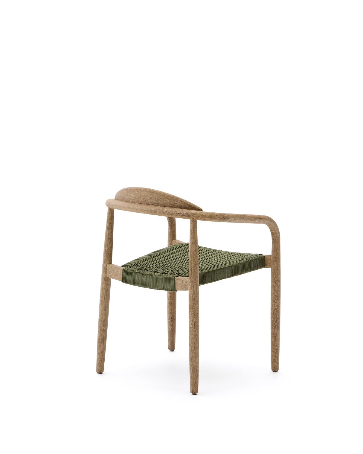 Stapelbarer Stuhl Nina aus massivem Akazienholz und grünem Seil FSC 100% - ZEN ZONE Furniture