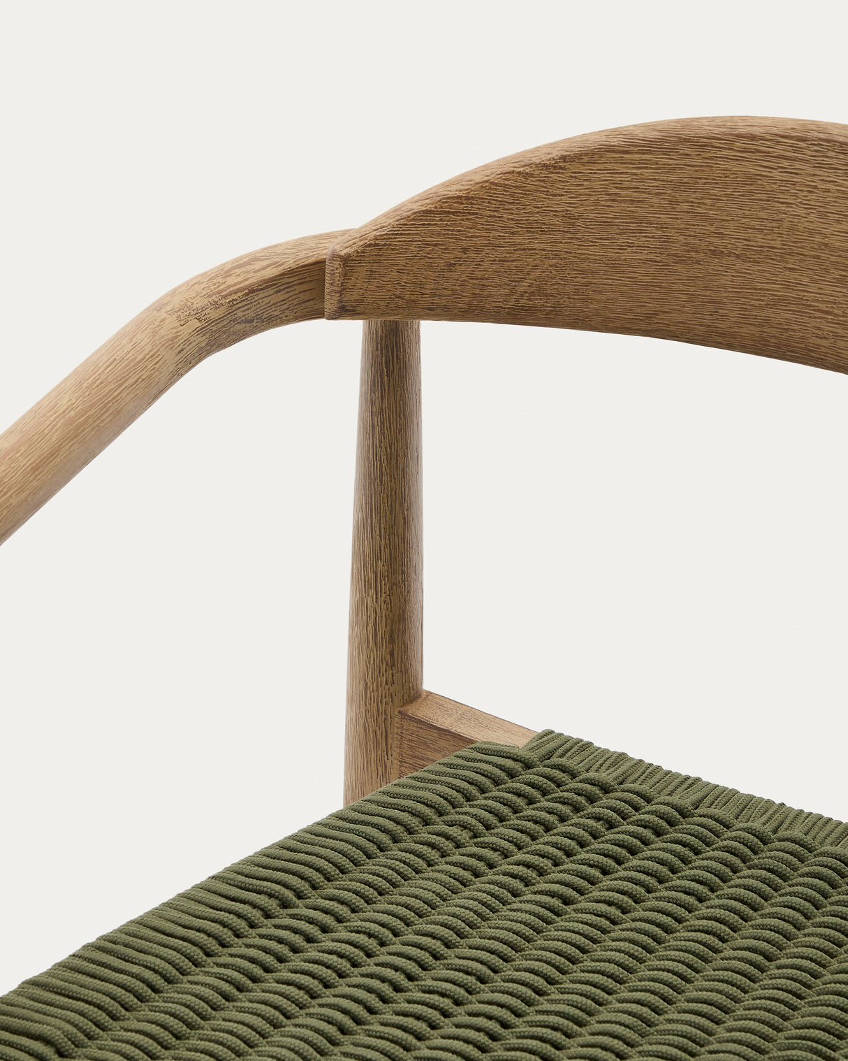 Stapelbarer Stuhl Nina aus massivem Akazienholz und grünem Seil FSC 100% - ZEN ZONE Furniture