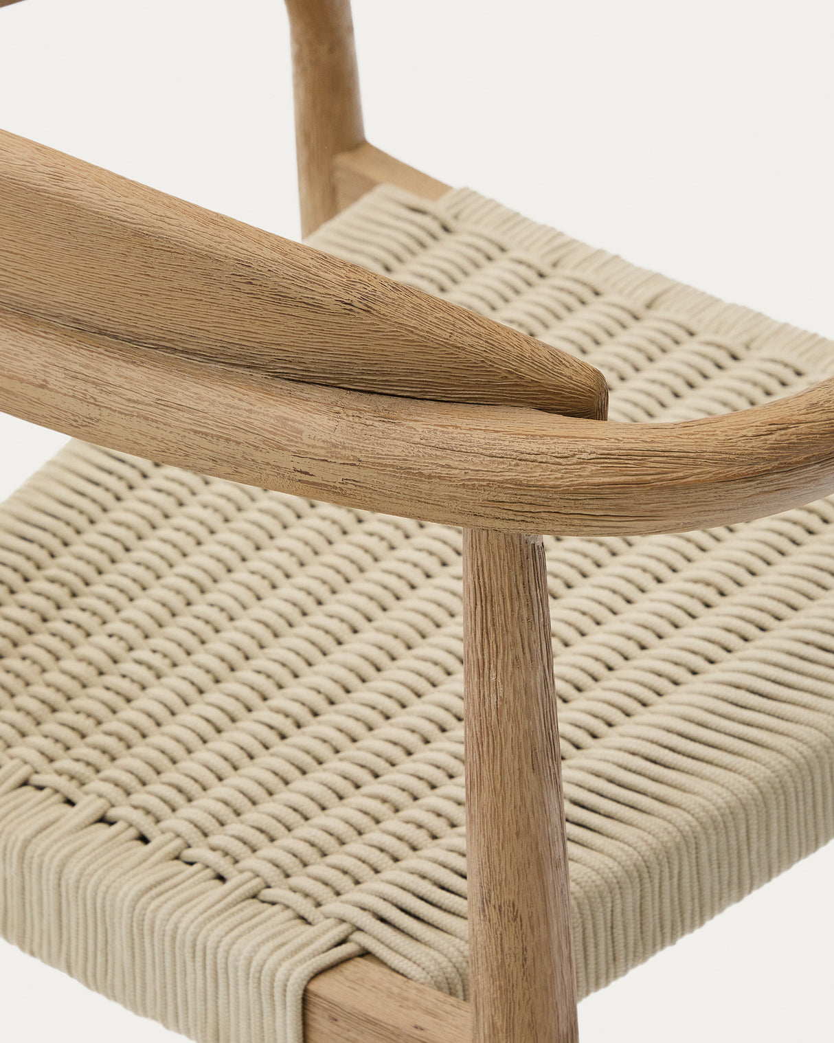 Stapelbarer Stuhl Nina aus massivem Akazienholz und écrufarbenem Seil FSC 100% - ZEN ZONE Furniture