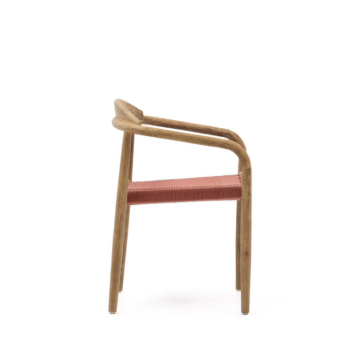 Nina stapelbarer In/Outdoor Stuhl aus massivem Akazienholz und Seil in der Farbe Terrakotta - ZEN ZONE Furniture