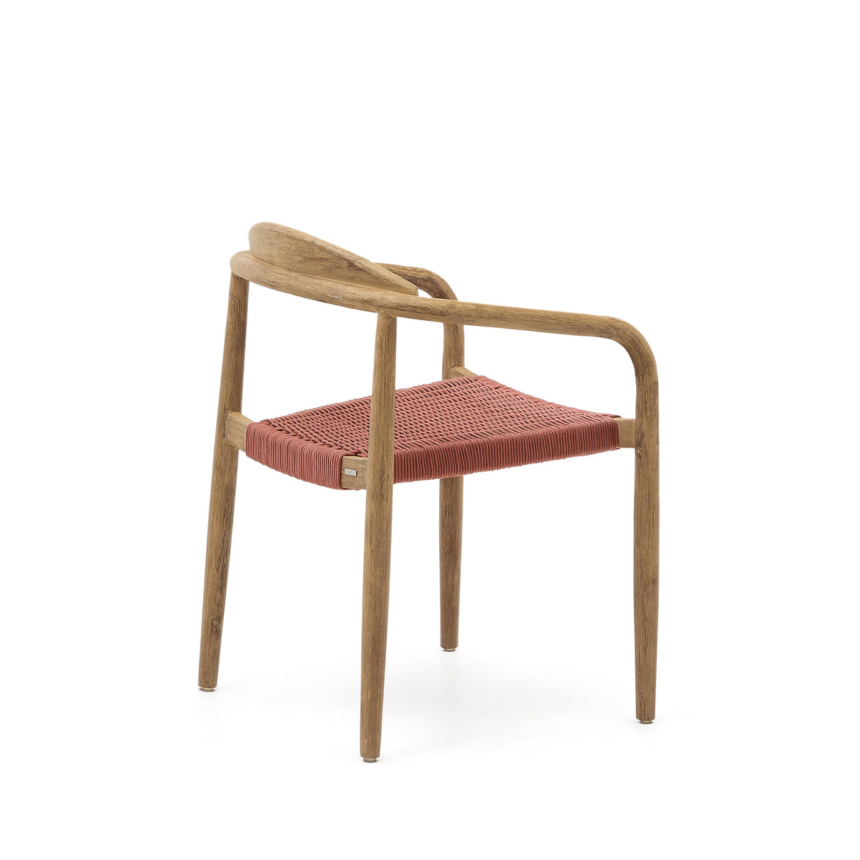 Nina stapelbarer In/Outdoor Stuhl aus massivem Akazienholz und Seil in der Farbe Terrakotta - ZEN ZONE Furniture