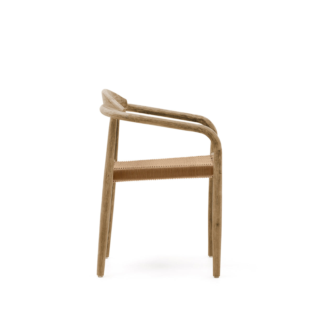 Nina stapelbarer In/Outdoor-Stuhl aus massivem Akazienholz und Seil in Beige FSC 100% - ZEN ZONE Furniture