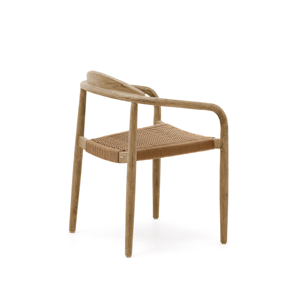 Nina stapelbarer In/Outdoor-Stuhl aus massivem Akazienholz und Seil in Beige FSC 100% - ZEN ZONE Furniture