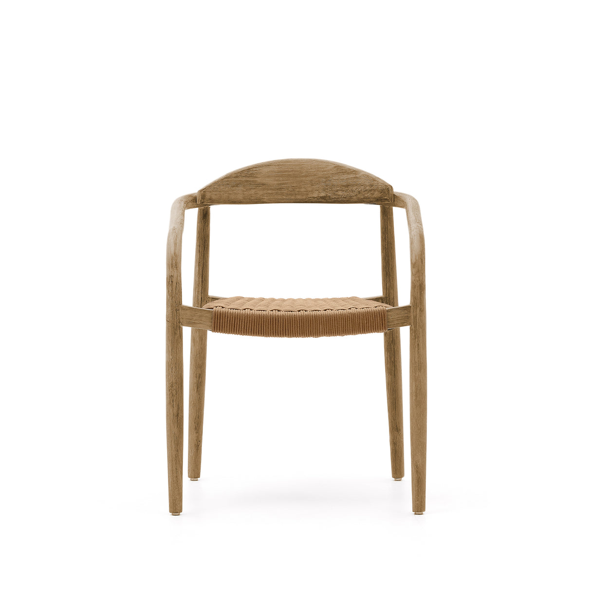 Nina stapelbarer In/Outdoor-Stuhl aus massivem Akazienholz und Seil in Beige FSC 100% - ZEN ZONE Furniture