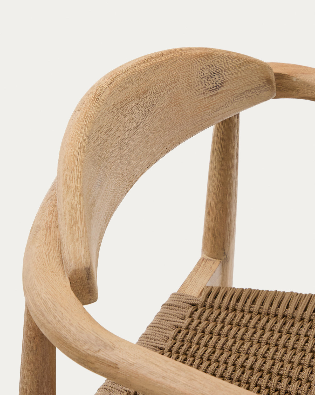 Nina stapelbarer In/Outdoor-Stuhl aus massivem Akazienholz und Seil in Beige FSC 100% - ZEN ZONE Furniture