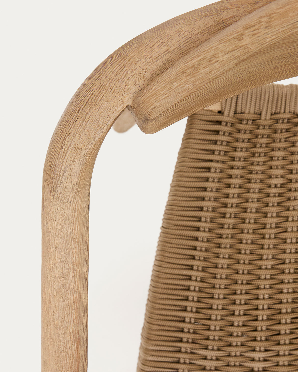 Nina stapelbarer In/Outdoor-Stuhl aus massivem Akazienholz und Seil in Beige FSC 100% - ZEN ZONE Furniture