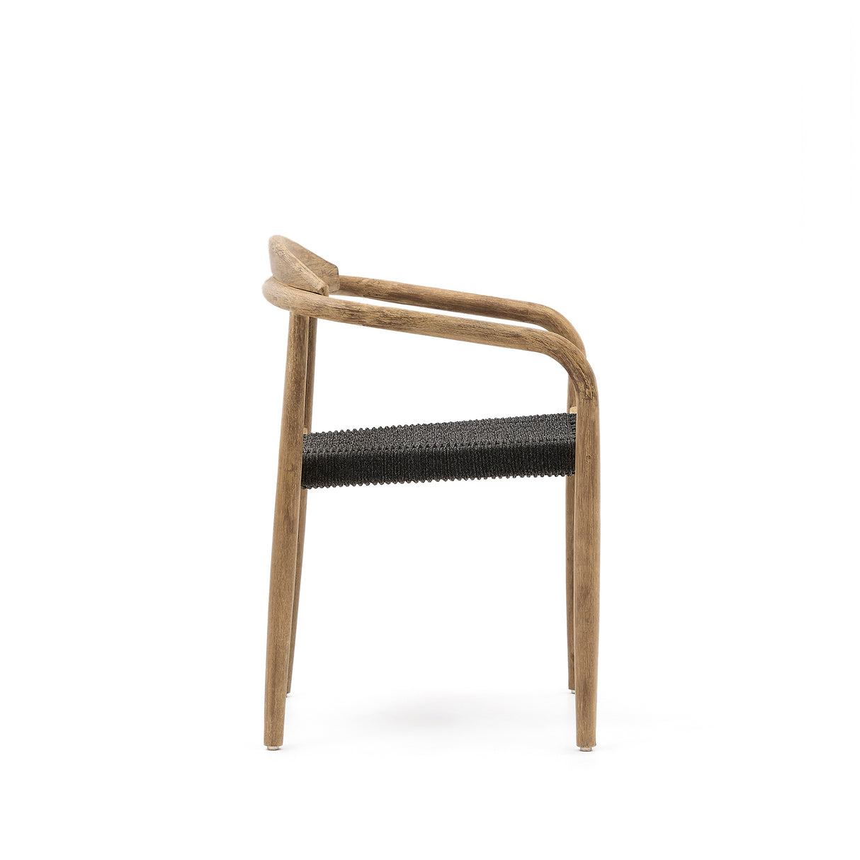 Nina stapelbarer Stuhl aus massivem Akazienholz und Seil in Schwarz - ZEN ZONE Furniture