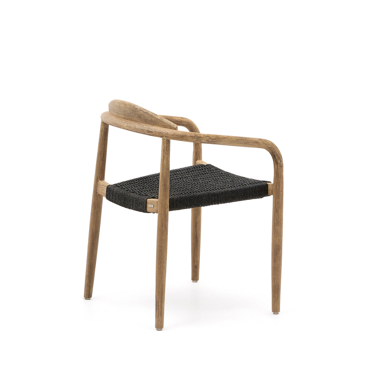 Nina stapelbarer Stuhl aus massivem Akazienholz und Seil in Schwarz - ZEN ZONE Furniture