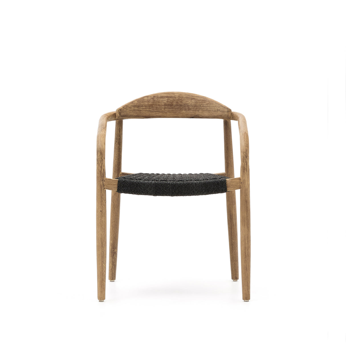 Nina stapelbarer Stuhl aus massivem Akazienholz und Seil in Schwarz - ZEN ZONE Furniture