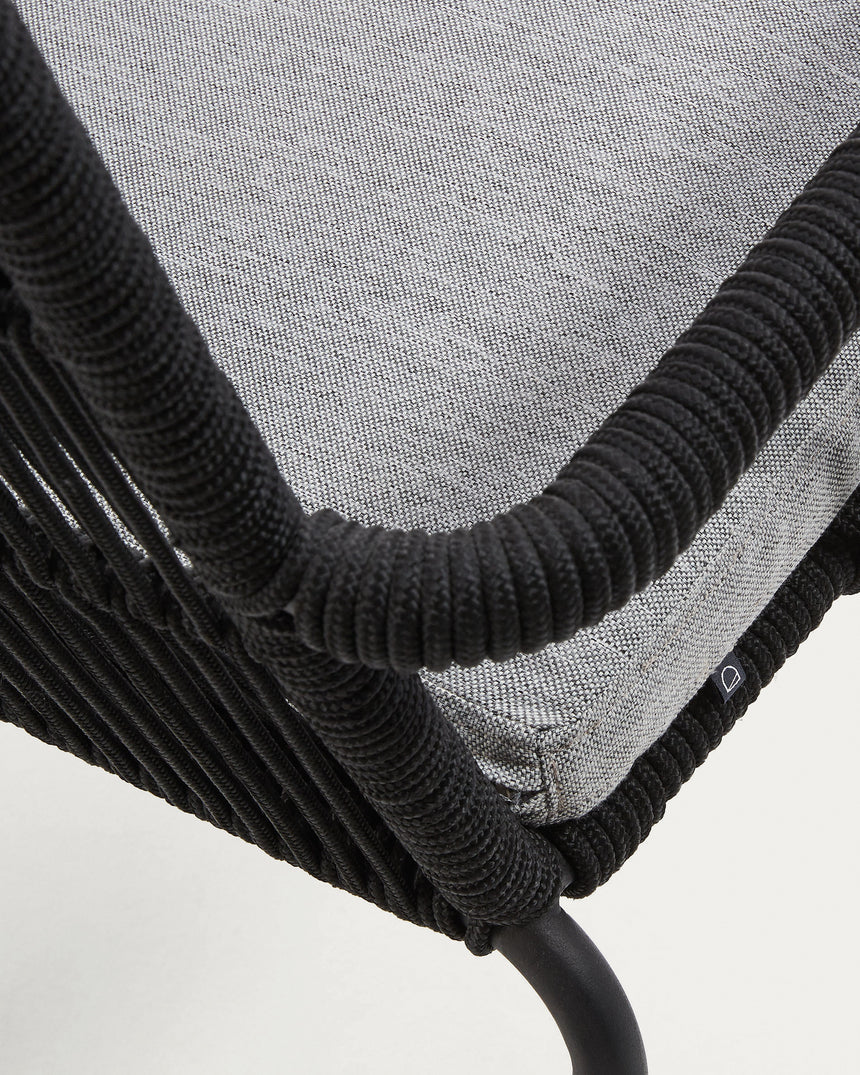 Samanta Seilstuhl schwarz und Beine aus verzinktem Stahl - ZEN ZONE Furniture
