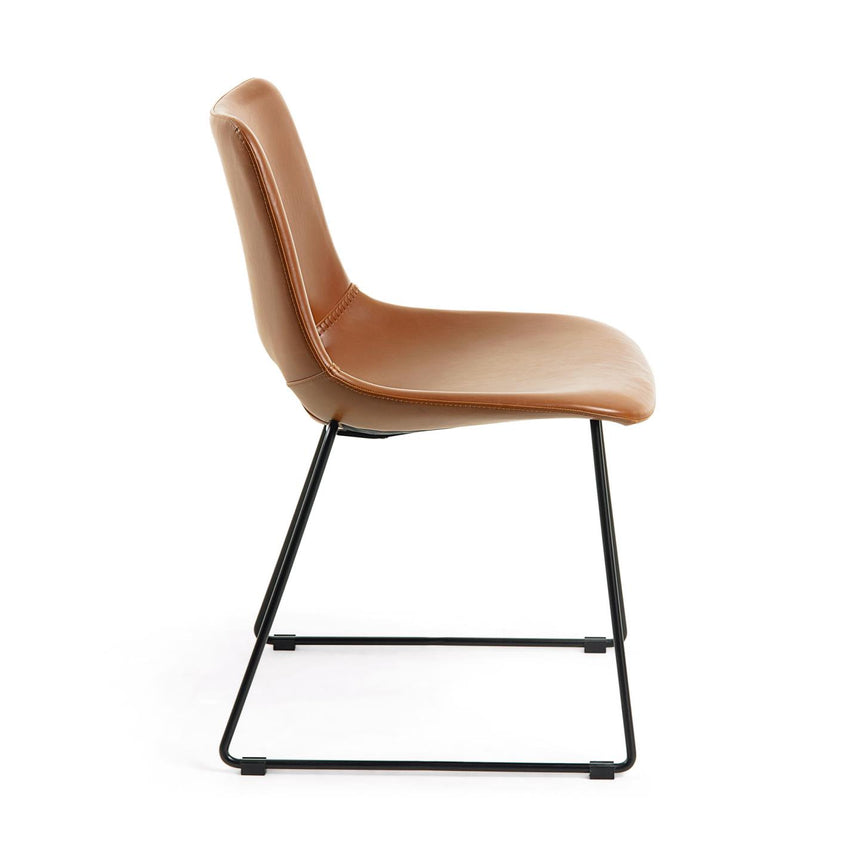 Zahara Stuhl Kunstleder Braun - ZEN ZONE Furniture