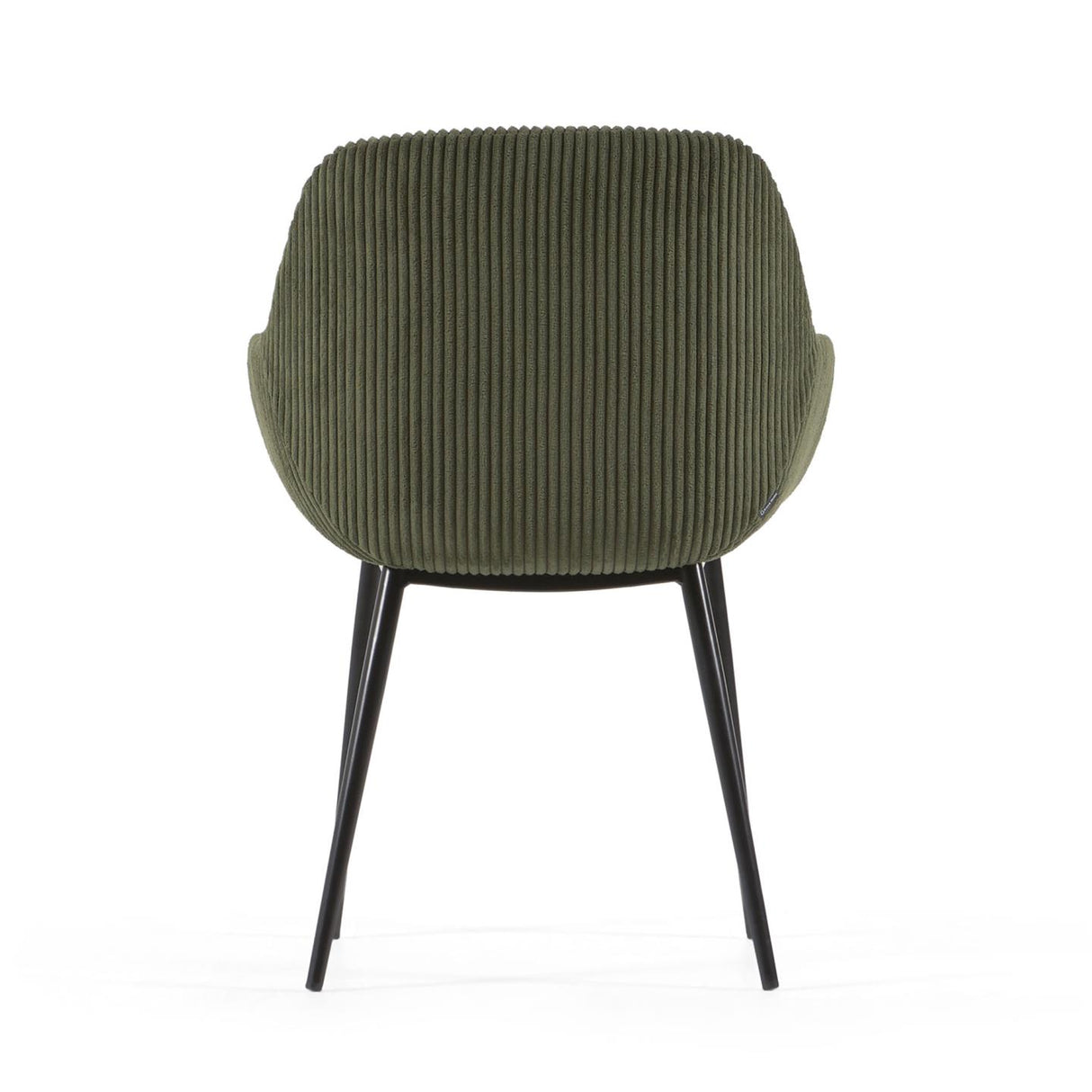 Konna Stuhl aus dunkelgrünem, breitem Cord mit schwarz lackierten Stahlbeinen - ZEN ZONE Furniture