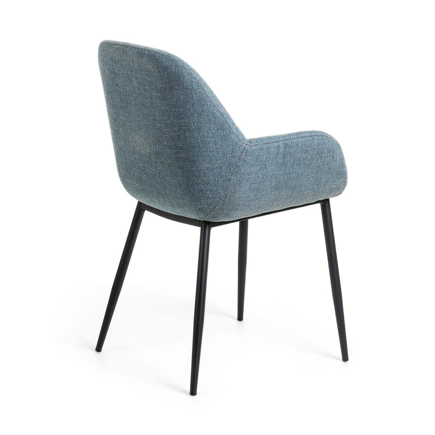 Konna Stuhl in Hellblau mit schwarz lackierten Stahlbeinen - ZEN ZONE Furniture