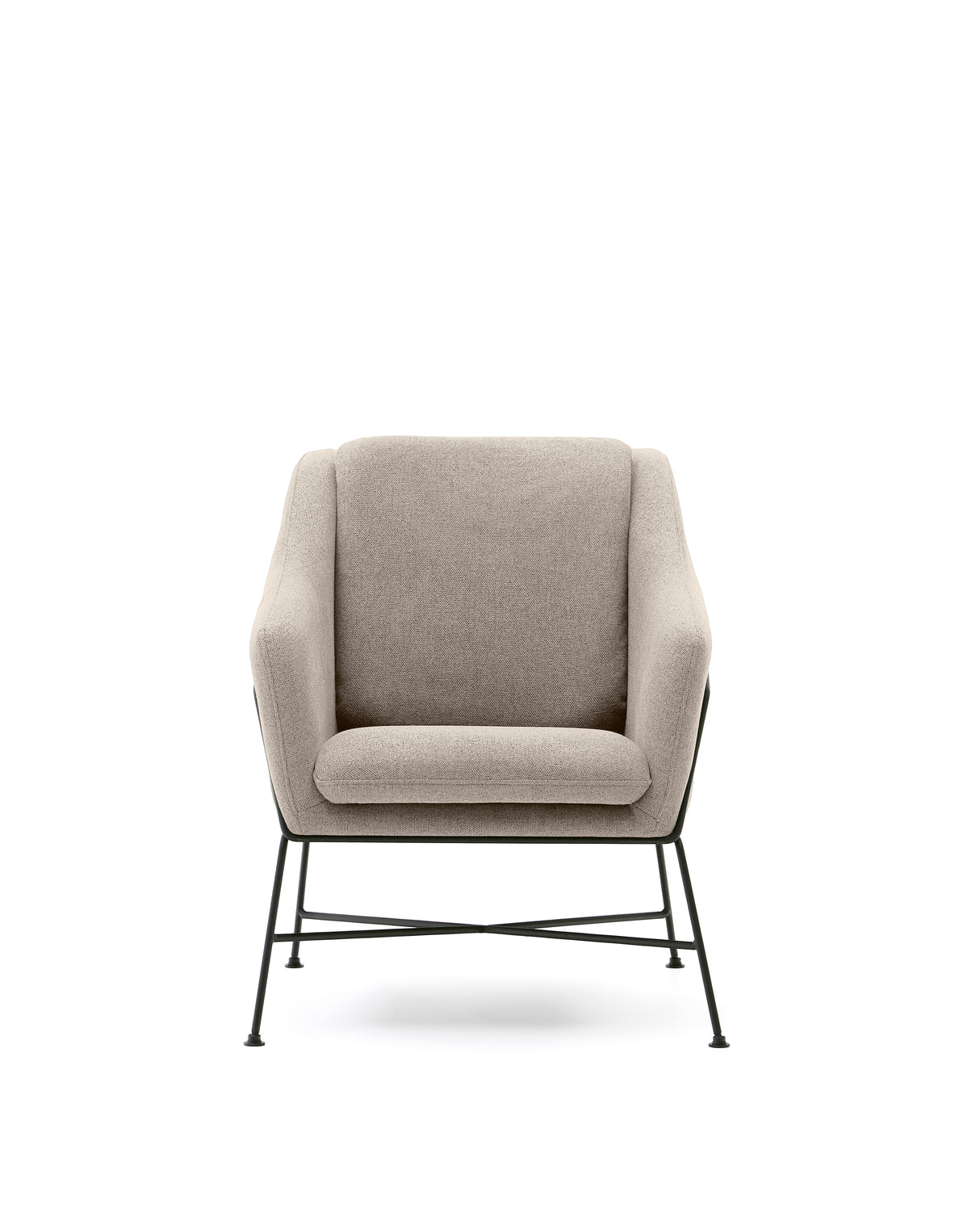 Brida Sessel in Beige und Stahlbeine mit schwarzem Finish - ZEN ZONE Furniture