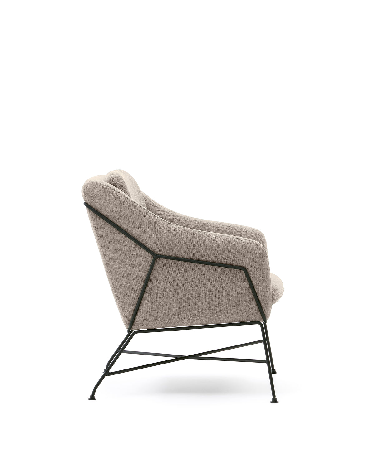 Brida Sessel in Beige und Stahlbeine mit schwarzem Finish - ZEN ZONE Furniture
