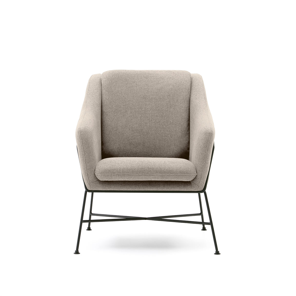 Brida Sessel in Beige und Stahlbeine mit schwarzem Finish - ZEN ZONE Furniture