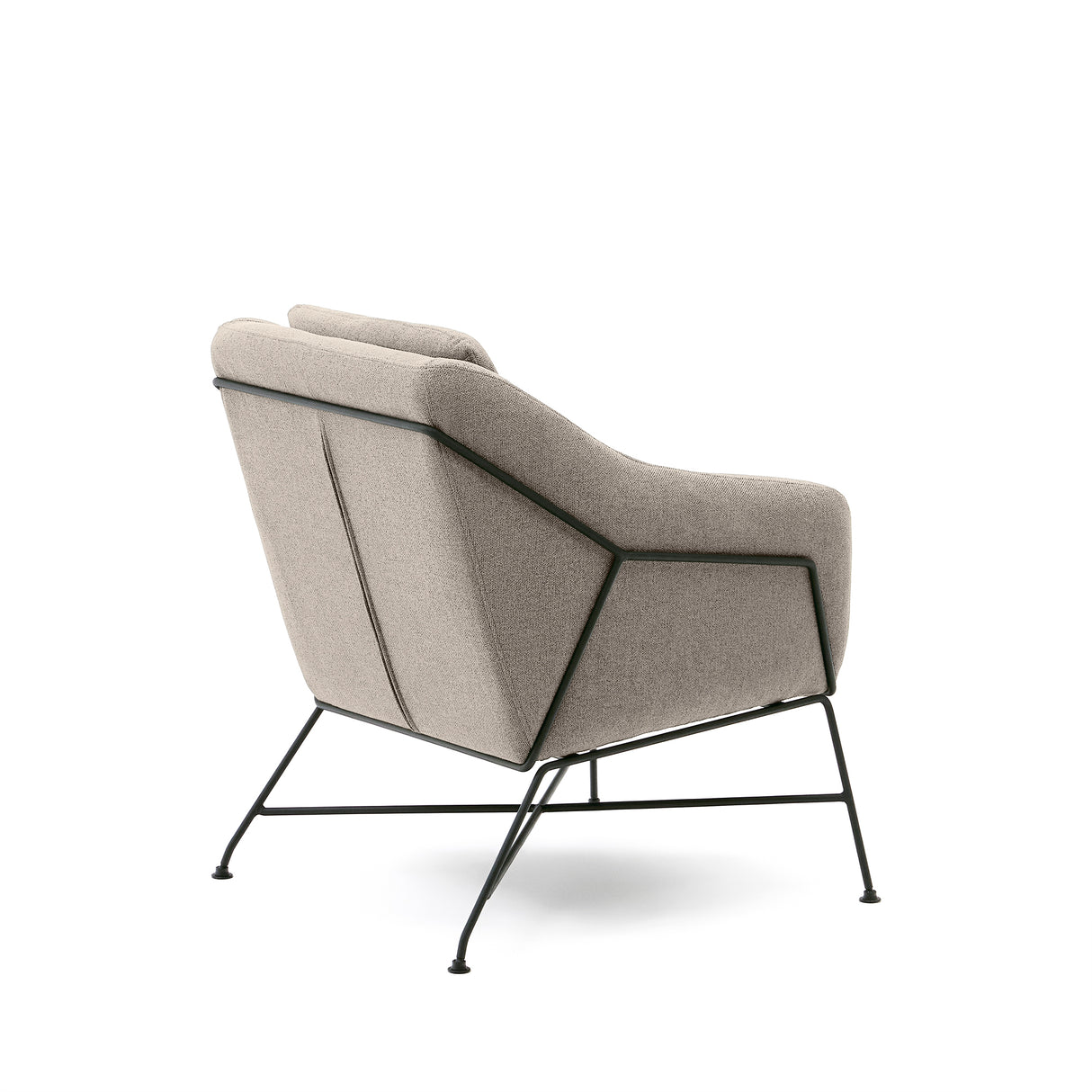 Brida Sessel in Beige und Stahlbeine mit schwarzem Finish - ZEN ZONE Furniture