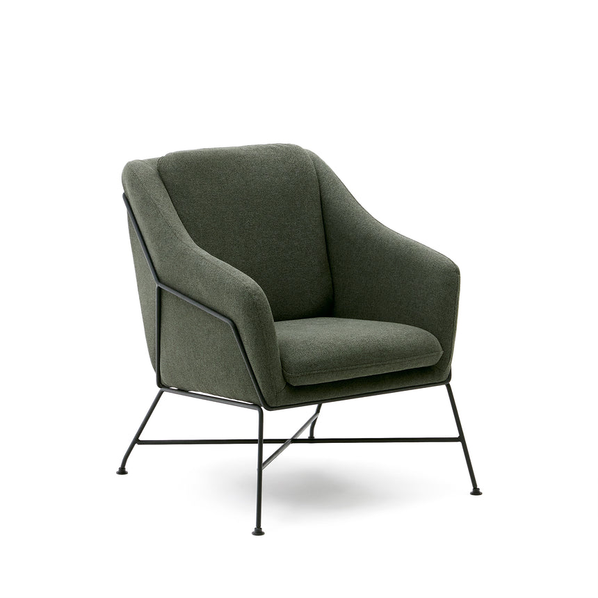 Brida Sessel in Grün und Stahlbeine mit schwarzem Finish - ZEN ZONE Furniture