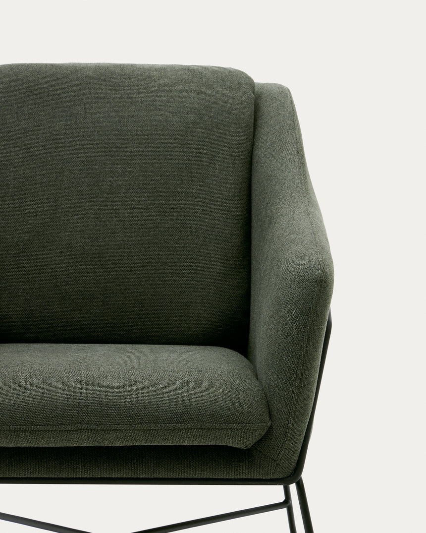 Brida Sessel in Grün und Stahlbeine mit schwarzem Finish - ZEN ZONE Furniture