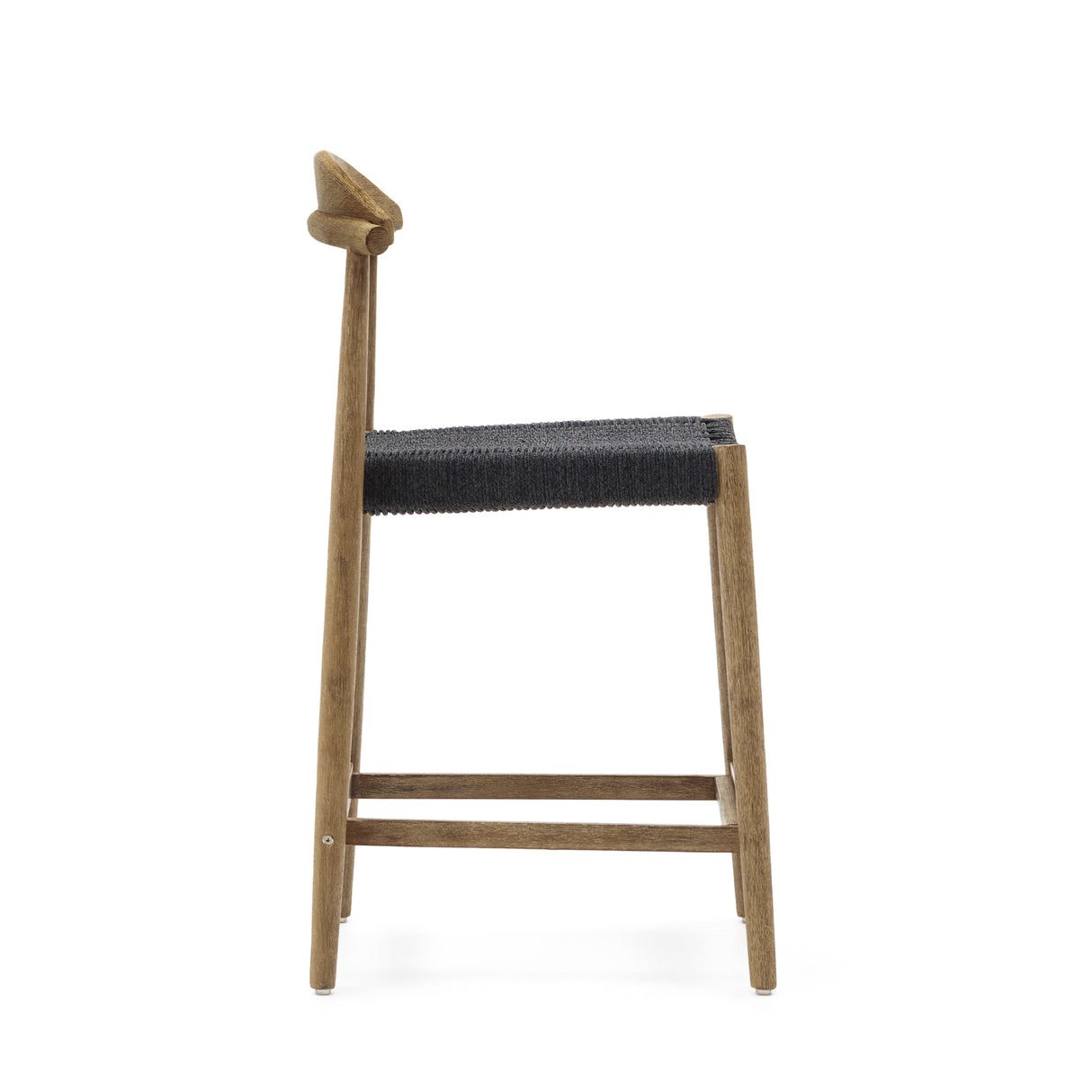 Nina Hocker massives Akazienholz naturfarbenes Finish und Seil schwarz Höhe 62 cm FSC 100% - ZEN ZONE Furniture