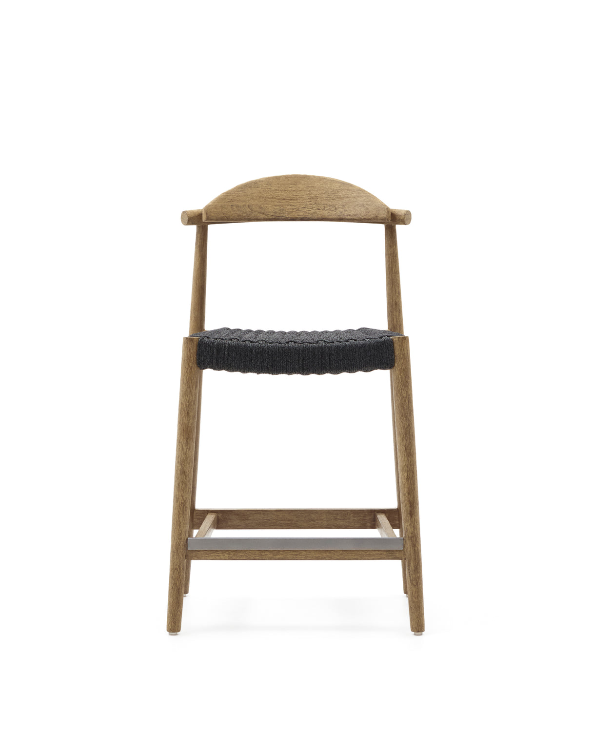 Nina Hocker massives Akazienholz naturfarbenes Finish und Seil schwarz Höhe 62 cm FSC 100% - ZEN ZONE Furniture