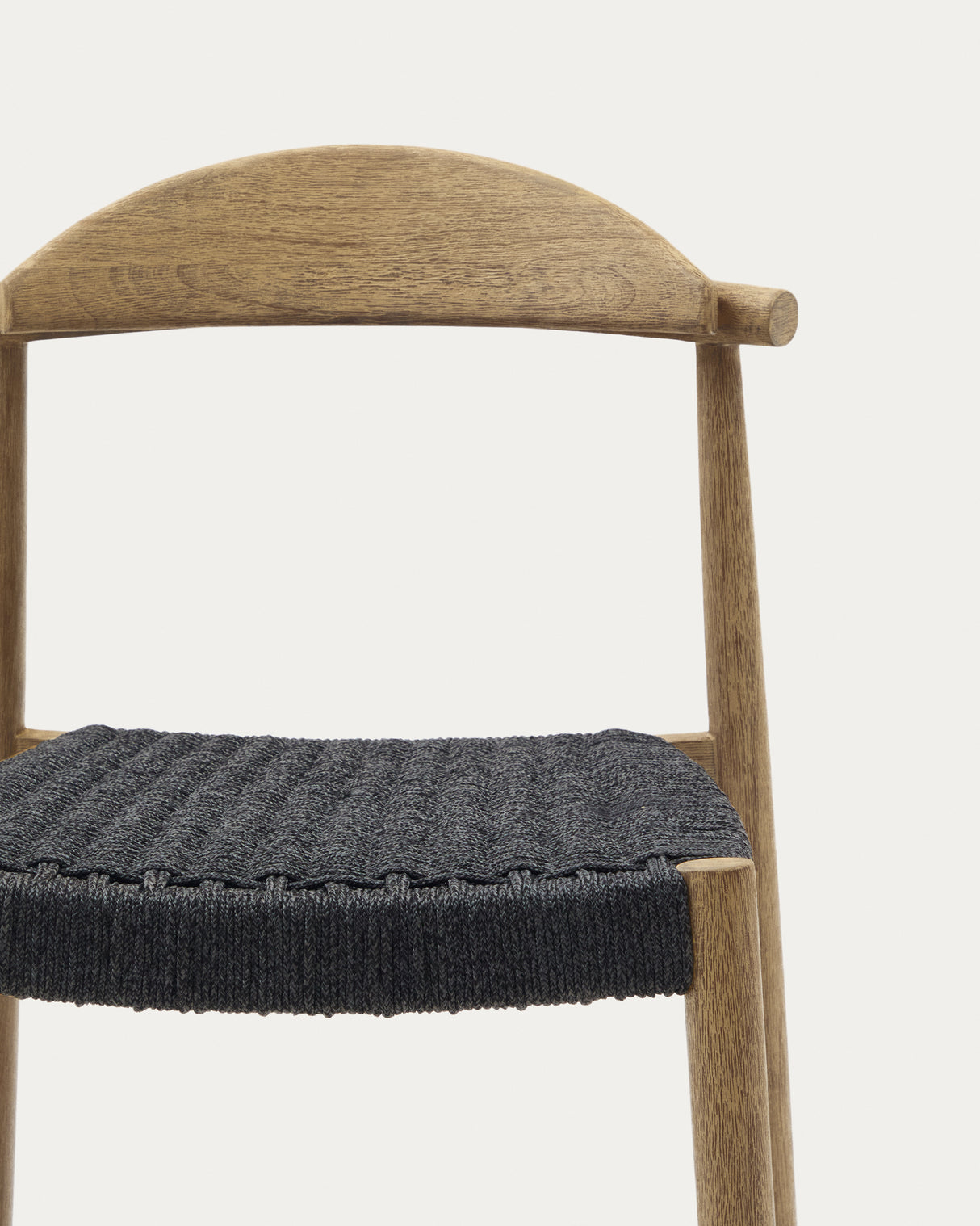 Nina Hocker massives Akazienholz naturfarbenes Finish und Seil schwarz Höhe 62 cm FSC 100% - ZEN ZONE Furniture