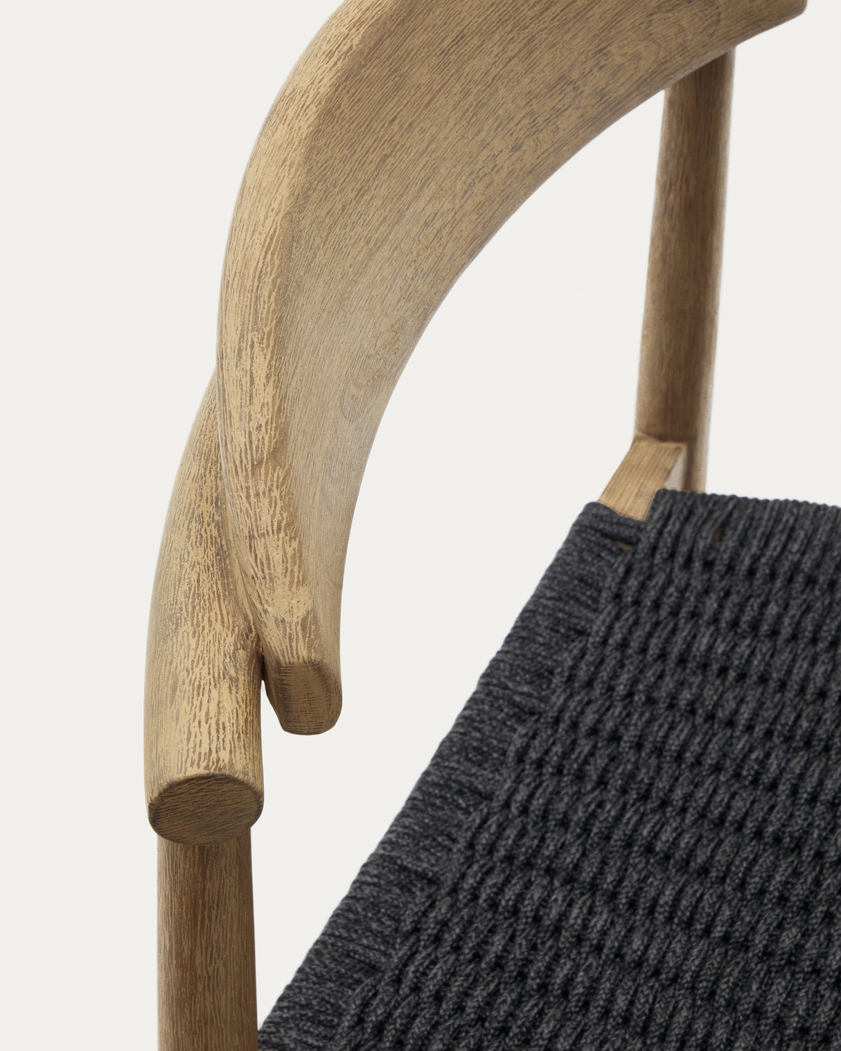 Nina Hocker massives Akazienholz naturfarbenes Finish und Seil schwarz Höhe 62 cm FSC 100% - ZEN ZONE Furniture