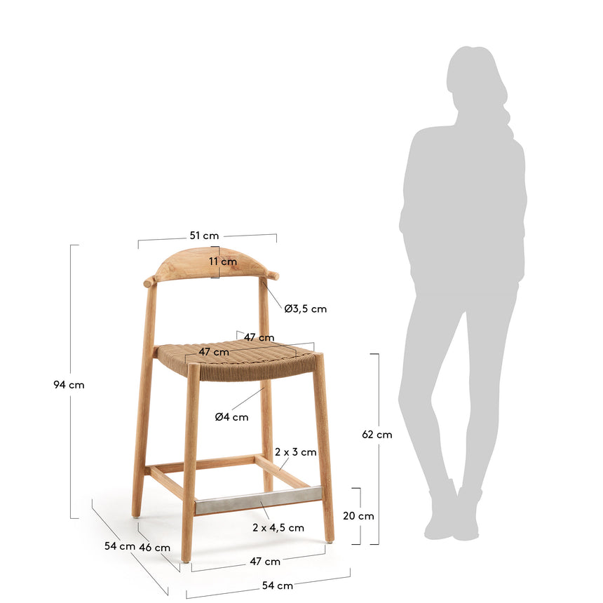 Nina Hocker aus massivem Akazienholz Höhe 62 cm FSC 100% - ZEN ZONE Furniture