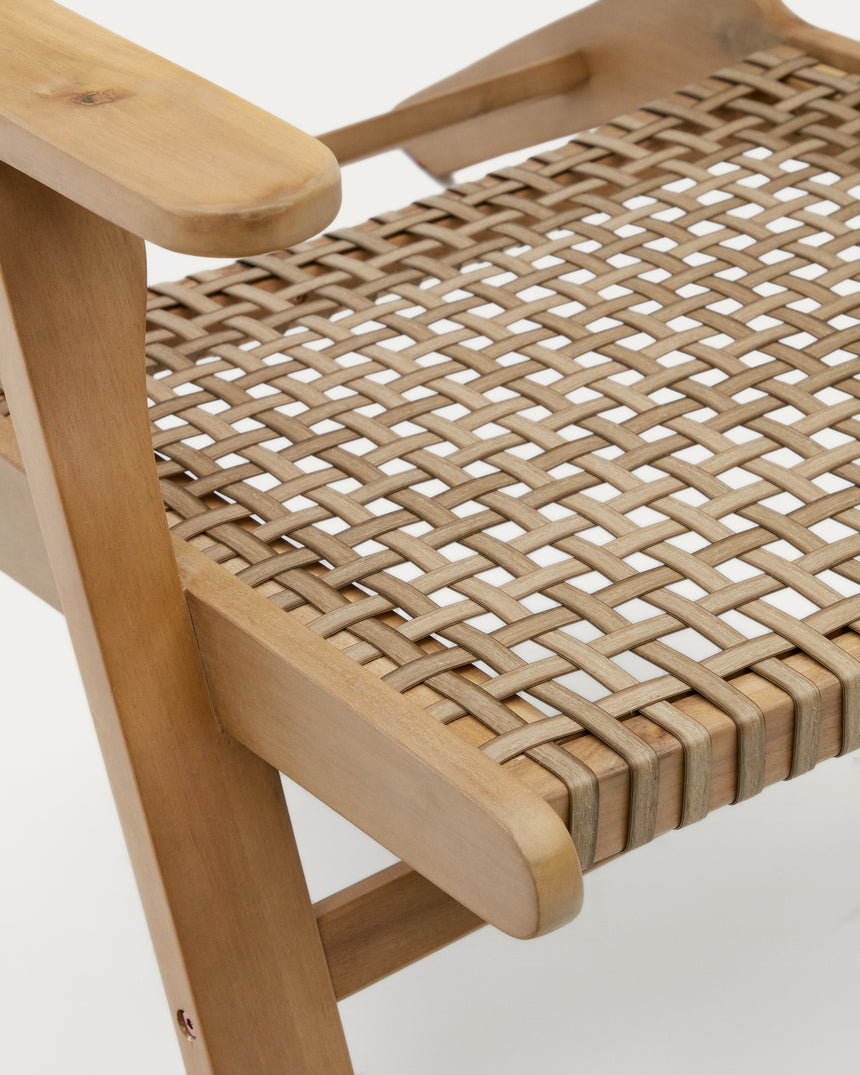 Grignoon Sessel aus massivem Akazienholz und geflochtener Korbweide 100% FSC - ZEN ZONE Furniture