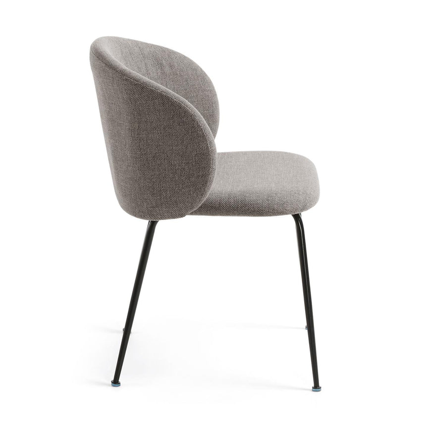 Minna Stuhl hellgrau und Stahlbeinen mit schwarzem Finish - ZEN ZONE Furniture