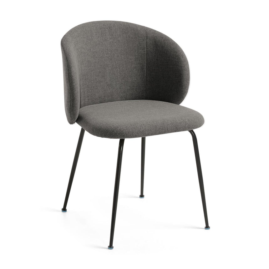 Minna Stuhl dunkelgrau und Stahlbeinen mit schwarzem Finish - ZEN ZONE Furniture