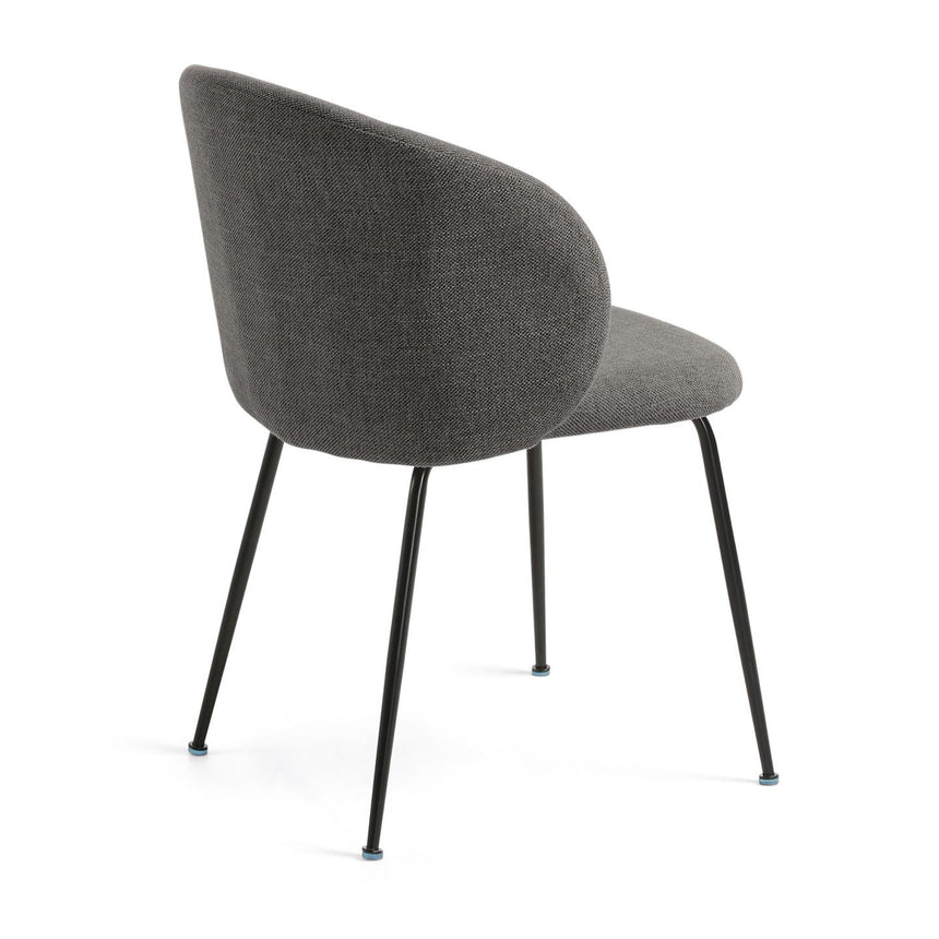 Minna Stuhl dunkelgrau und Stahlbeinen mit schwarzem Finish - ZEN ZONE Furniture